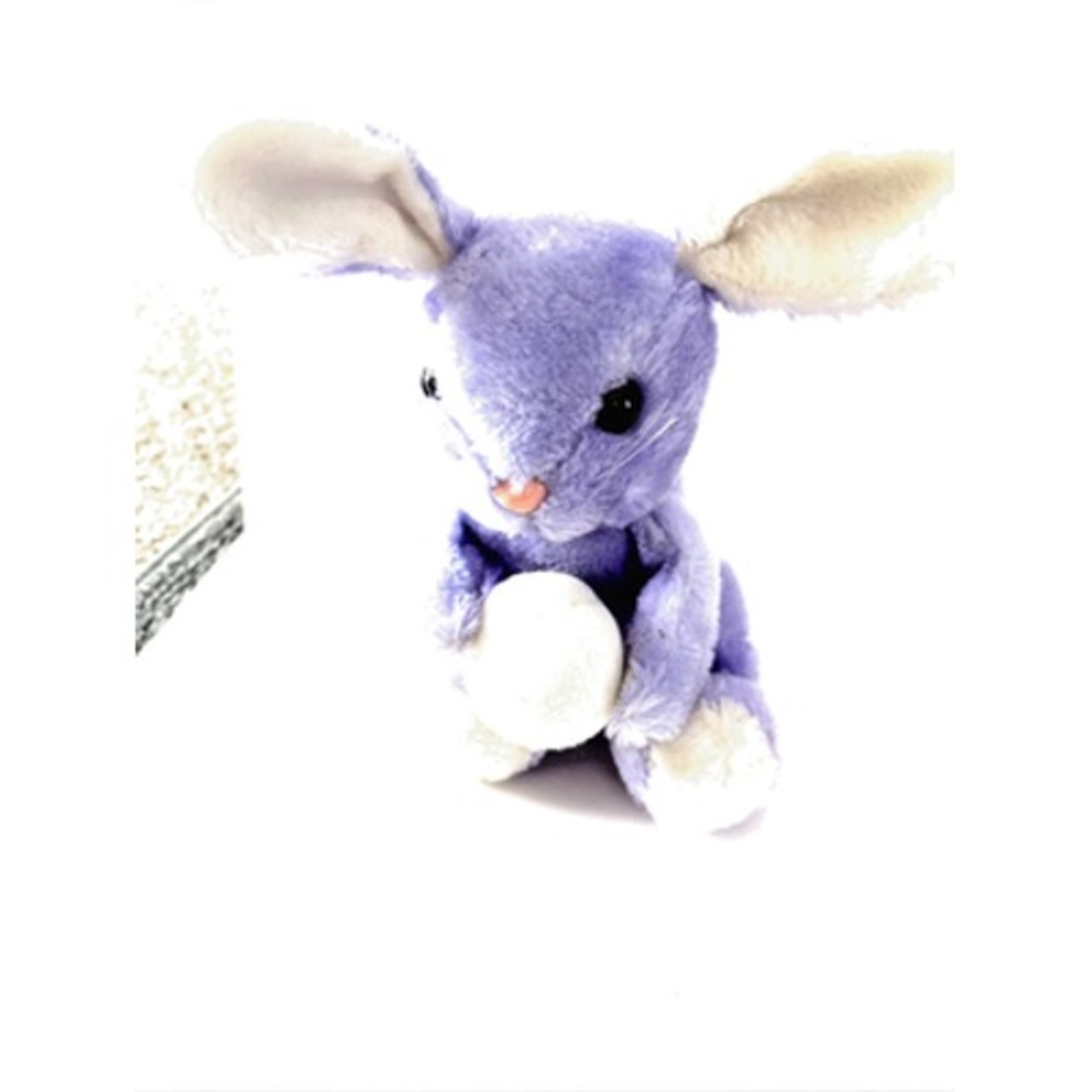 Dakin Purple Bunny Rabbit holding white Easter egg Vtg